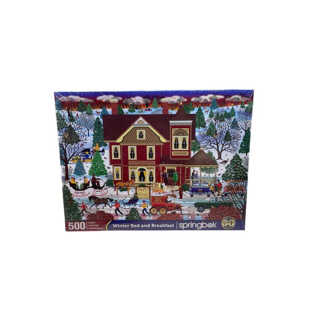 Puzzle Springbok Winter Bed and Breakfast 500 Piece Jigsaw Holiday Sealed Gift